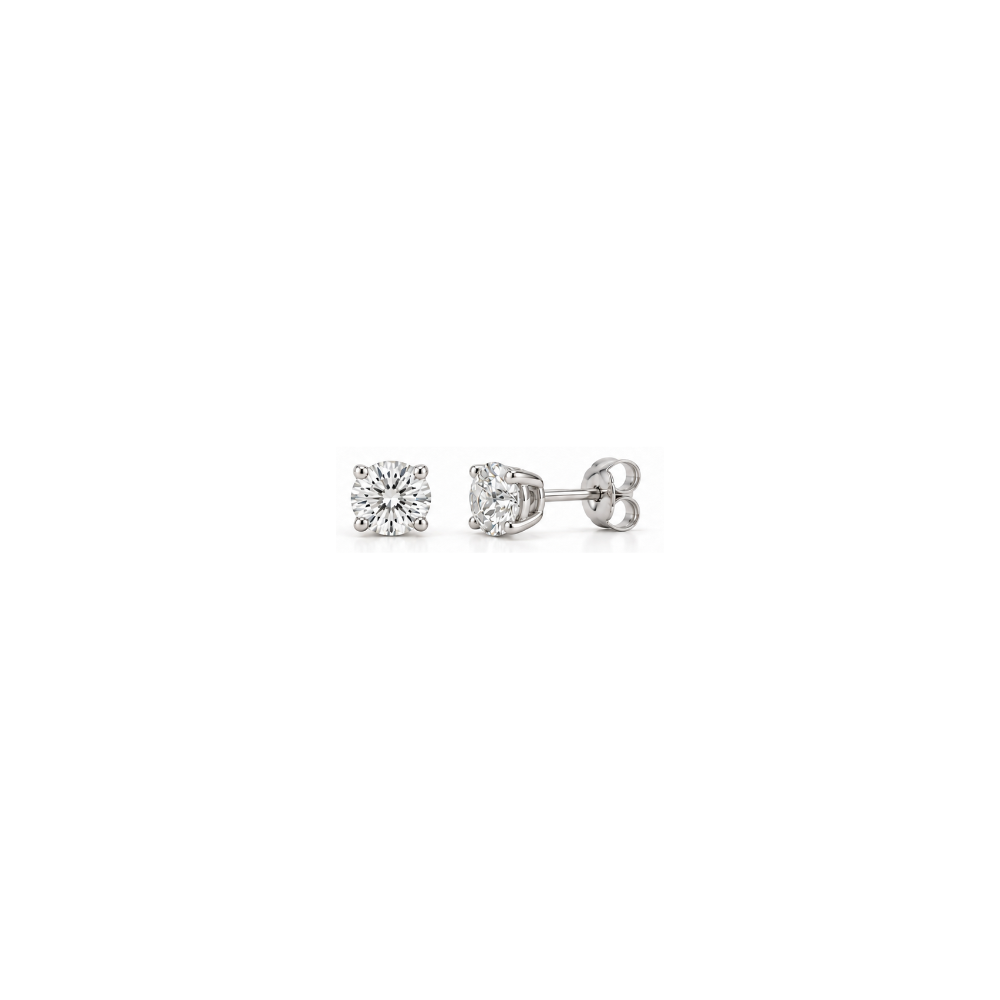 0.50ct total weight lab-grown diamond stud earrings on a white background