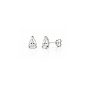 10k white gold lab-grown diamond stud earrings with 3-prong setting 