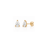 1 Carat Total Weight Pear-Shaped Lab-Grown Diamond Stud Earrings in 14K Yellow Gold