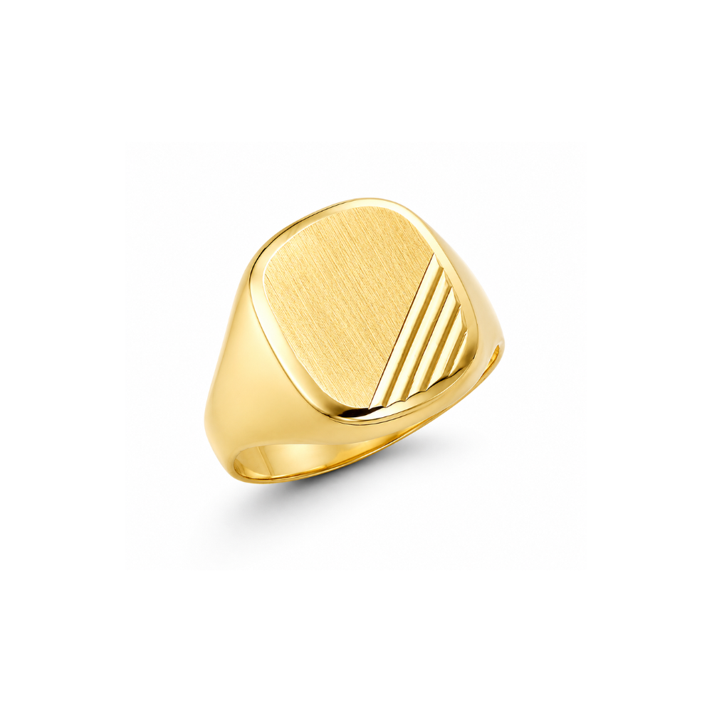 matte finish signet ring in 10k yellow gold
