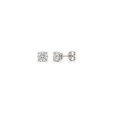 1 Carat Total Weight Round-Shaped Lab-Grown Diamond Stud Earrings in 14K White Gold