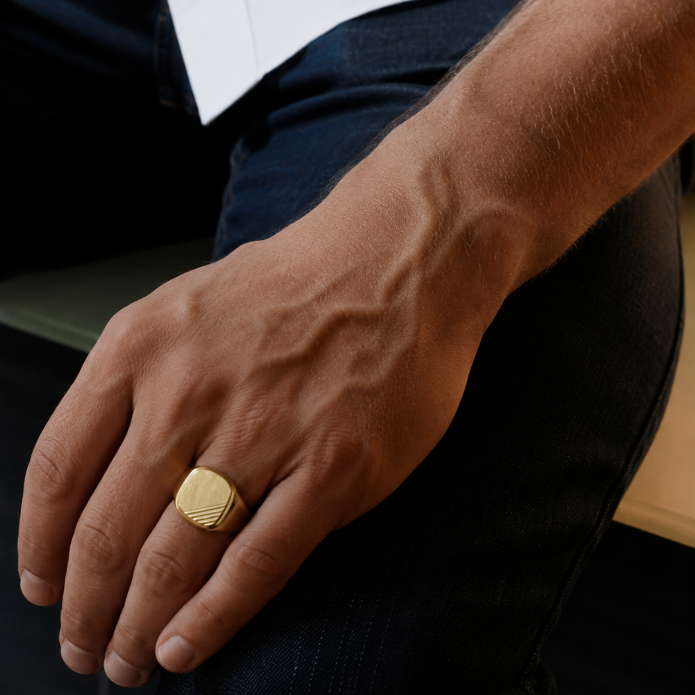 Matte Finish Signet Ring - Karen's Fine Jewellery