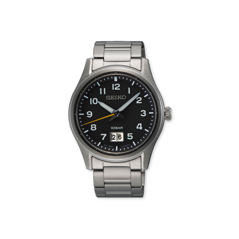 Seiko Quartz Watch with black dial