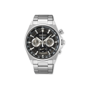 Seiko Quartz Watch with black chronograph dial