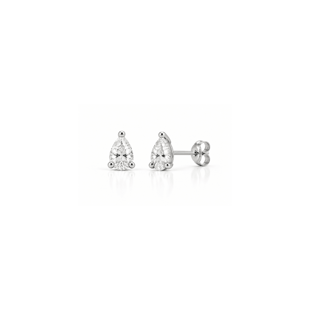 0.50 Carat Total Weight Pear-Shaped Lab-Grown Diamond Stud Earrings in 14K White Gold - Karen's Fine Jewellery