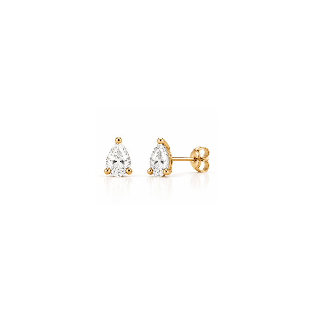 0.50 Carat Total Weight Pear-Shaped Lab-Grown Diamond Stud Earrings in 14K Yellow Gold - Karen's Fine Jewellery