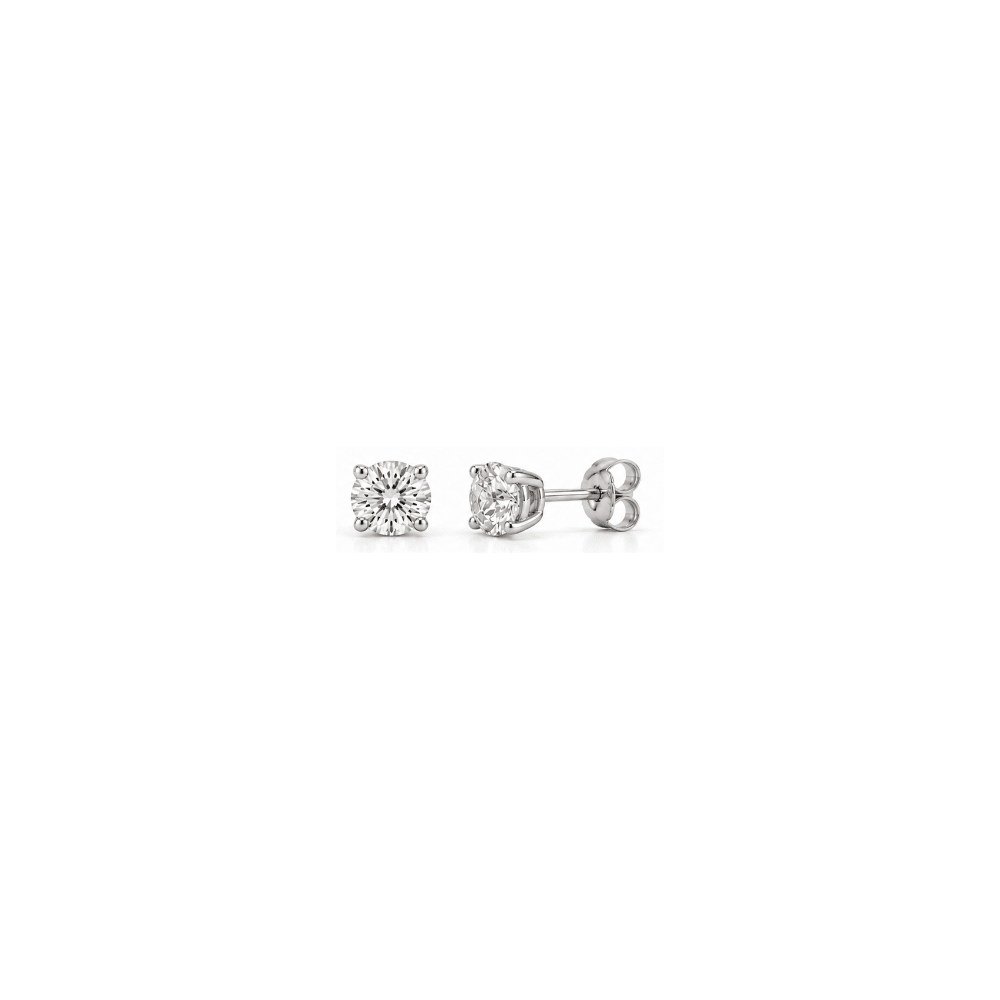 0.50 Carat Total Weight Round-Shaped Lab-Grown Diamond Stud Earrings in 14K White Gold - Karen's Fine Jewellery