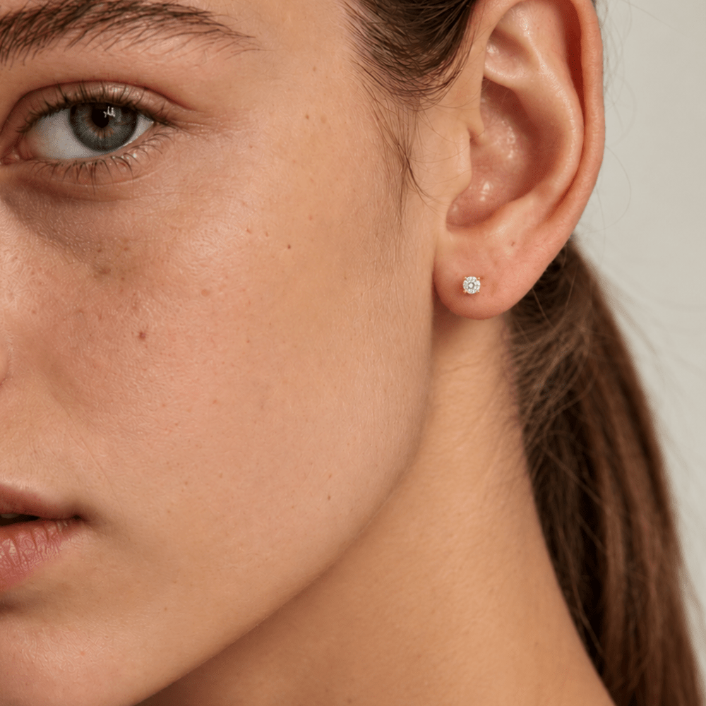 0.50 Carat Total Weight Round-Shaped Lab-Grown Diamond Stud Earrings in 14K Yellow Gold - Karen's Fine Jewellery