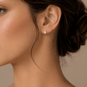 1 Carat Total Weight Pear-Shaped Lab-Grown Diamond Stud Earrings in 14K White Gold - Karen's Fine Jewellery