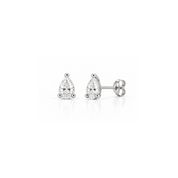 1 Carat Total Weight Pear-Shaped Lab-Grown Diamond Stud Earrings in 14K White Gold - Karen's Fine Jewellery