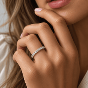 10K White Gold Lab-Grown Diamond 3/4 Eternity Band – 1.00 CTW - Karen's Fine Jewellery