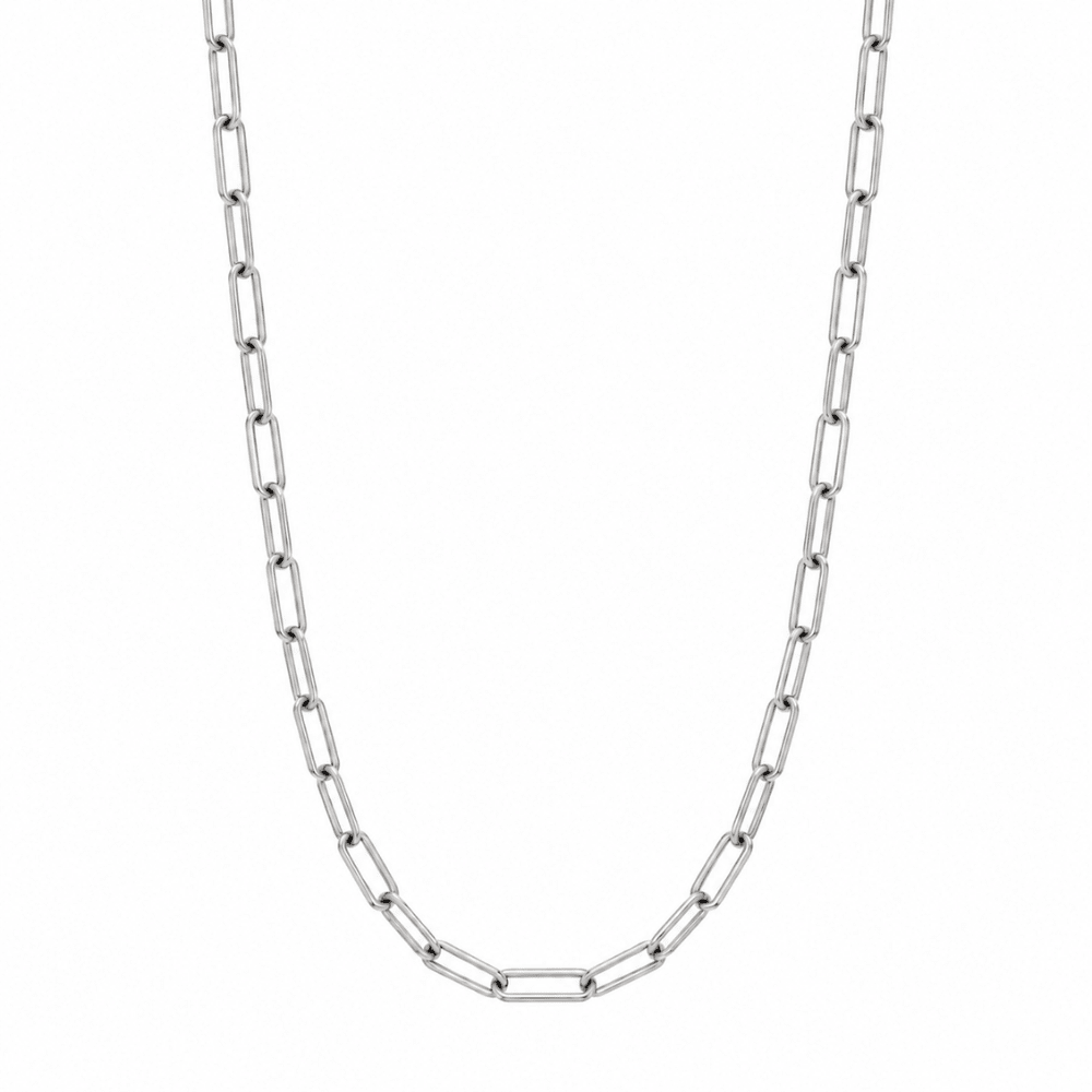 10K White Gold Paperclip Chain Necklace – 3mm - Karen's Fine Jewellery