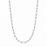 10K White Gold Paperclip Chain Necklace – 3mm