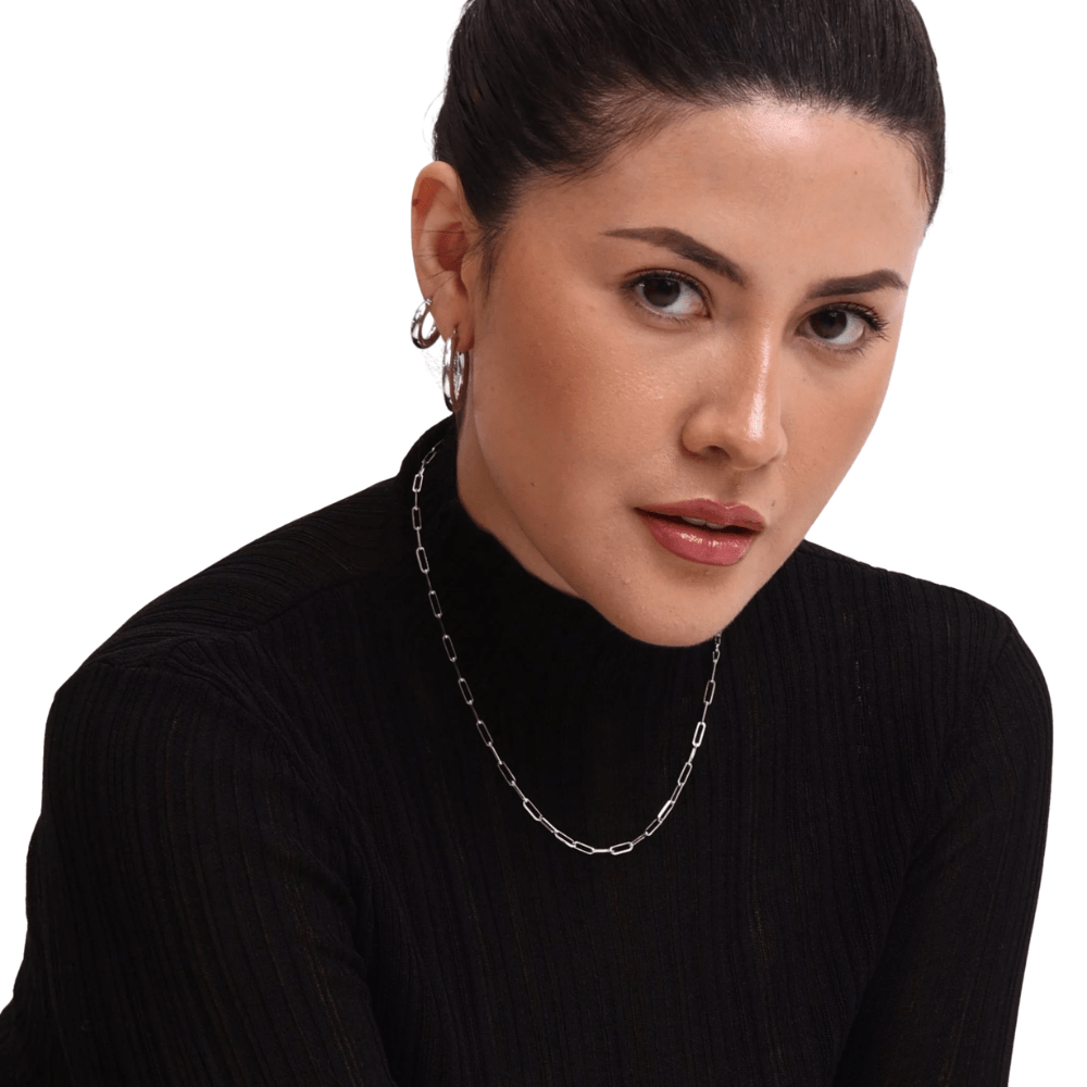 10K White Gold Paperclip Chain Necklace – 3mm - Karen's Fine Jewellery
