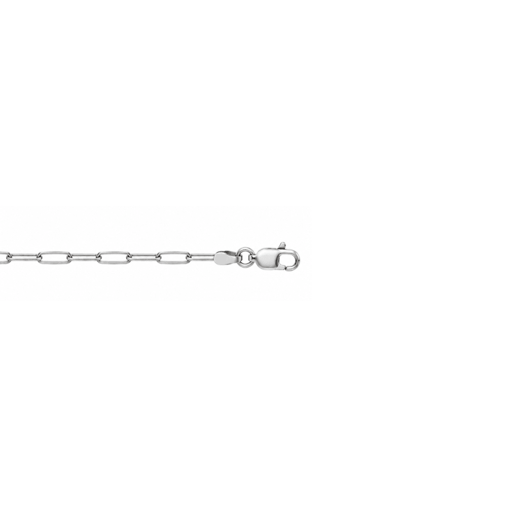10K White Gold Paperclip Chain Necklace – 3mm - Karen's Fine Jewellery