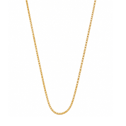 Semi-solid 10K yellow gold 1mm box chain necklace