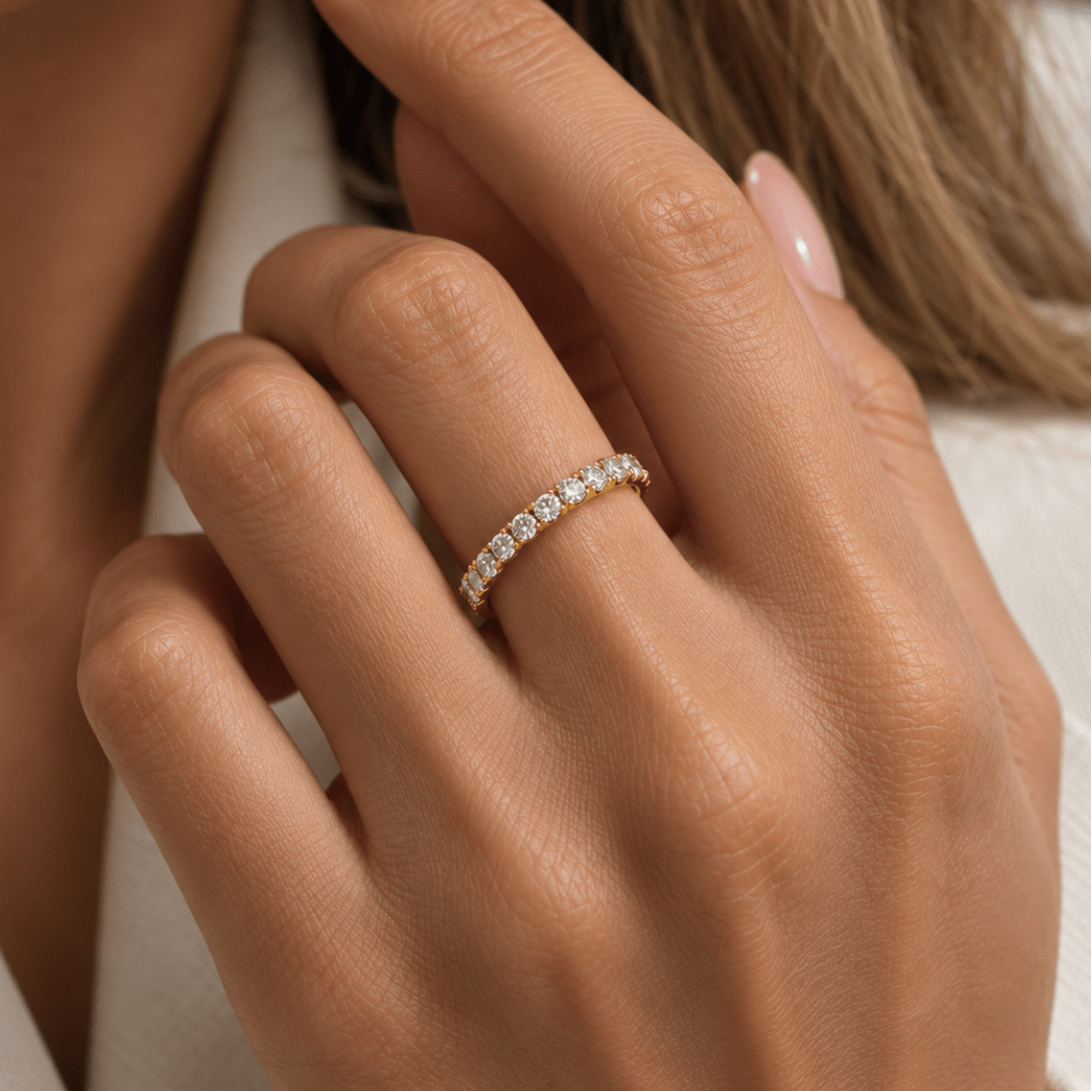 10K Yellow Gold Lab-Grown Diamond 3/4 Eternity Band – 1.00 CTW - Karen's Fine Jewellery