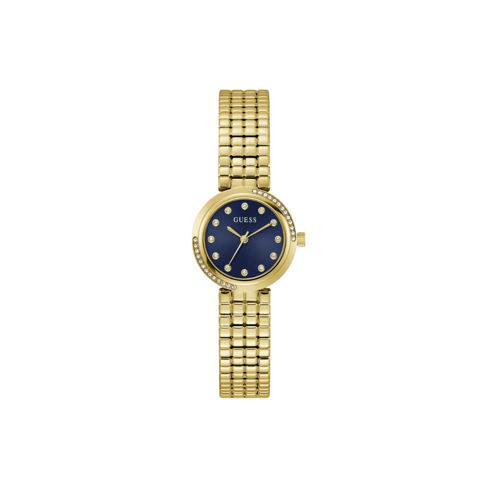 Gold-Tone and Blue Guess Watch - Karen's Fine Jewellery