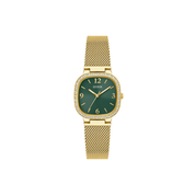 Gold-Tone and Green Mesh Guess Watch - Karen's Fine Jewellery