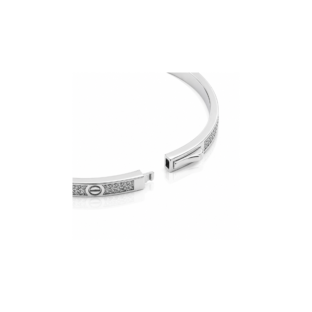 Silver Pave Bangle - Karen's Fine Jewellery