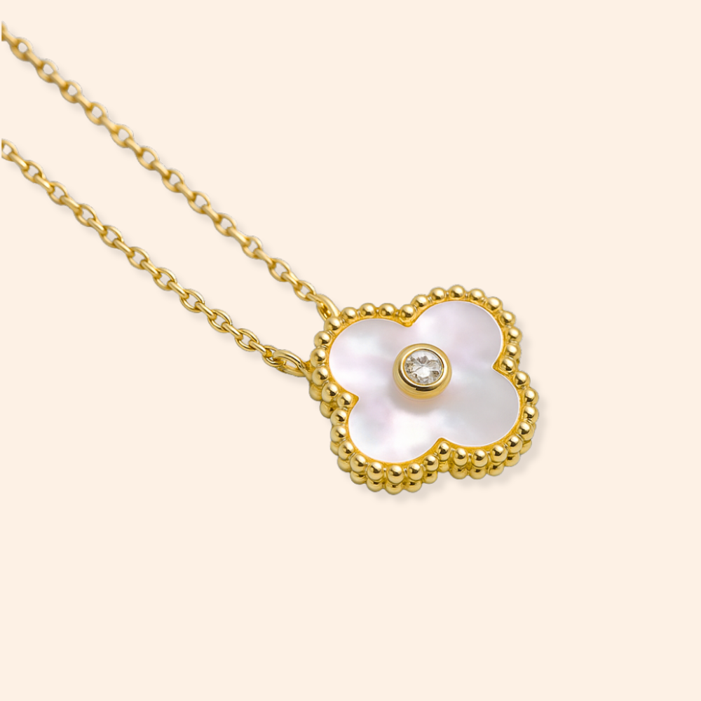 Mother Of Pearl Clover Necklace