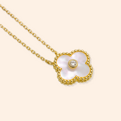 Mother Of Pearl Clover Necklace