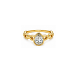 Pear Cubic Zirconia Paperclip Ring