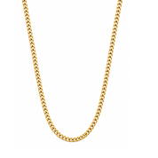 Semi-solid 10K yellow gold 2.7mm miami cuban chain necklace