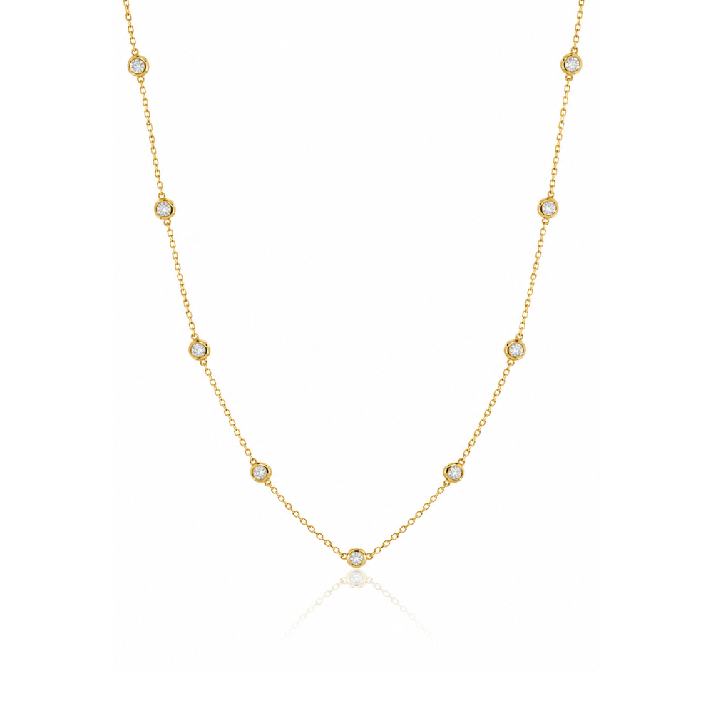 lab diamond station necklace in vermeil