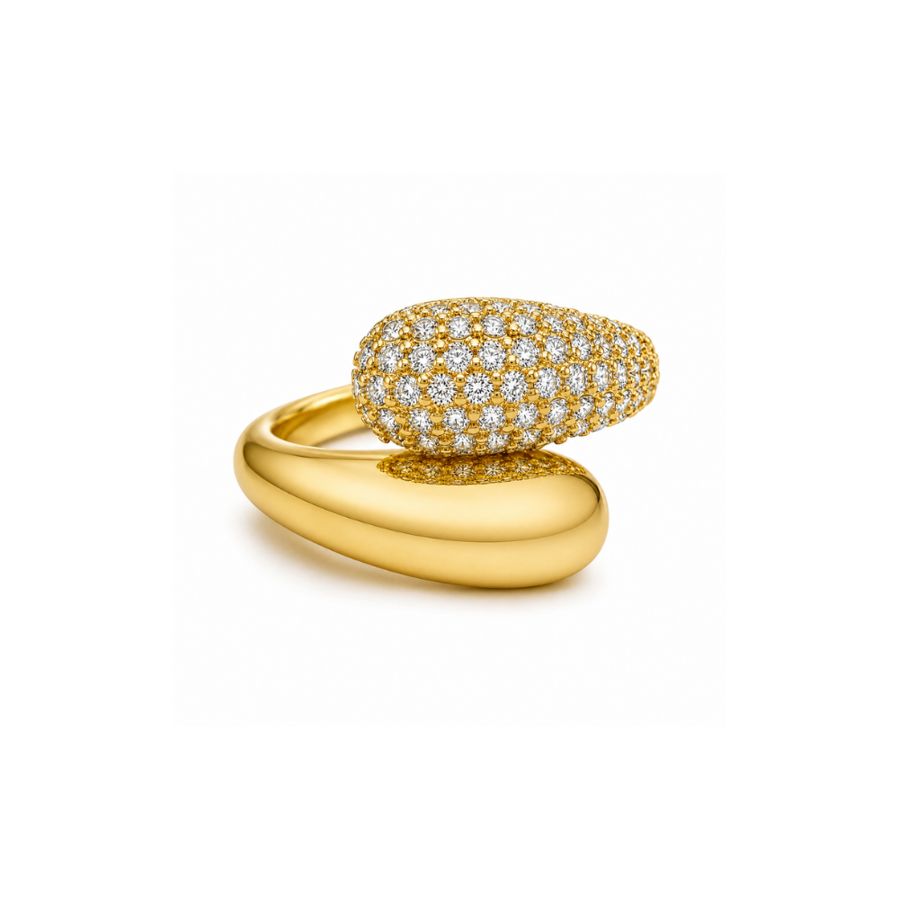 Gold vermeil Pavé Cubic Zirconia Wrap Ring