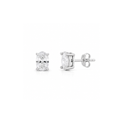 Oval Cut Lab Diamond Studs in sterling silver
