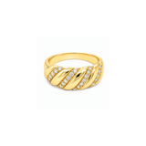 Cubic Zirconia Croissant Ring