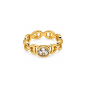 Oval Cubic Zirconia Flat Anchor Ring