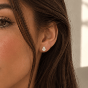 2 Carat Total Weight Pear-Shaped Lab-Grown Diamond Stud Earrings in 14K Yellow Gold - Karen's Fine Jewellery