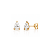 2 Carat Total Weight Pear-Shaped Lab-Grown Diamond Stud Earrings in 14K Yellow Gold - Karen's Fine Jewellery