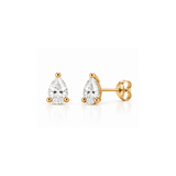2 Carat Total Weight Pear-Shaped Lab-Grown Diamond Stud Earrings in 14K Yellow Gold