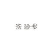 2 Carat Total Weight Round-Shaped Lab-Grown Diamond Stud Earrings in 14K White Gold - Karen's Fine Jewellery