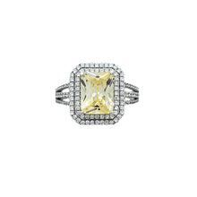 Load image into Gallery viewer, Silver Yellow Stone Ring

