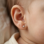 woman wearing Bezel Flat Back Studs