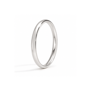 thin 2mm wedding band with no-comfort fit in 14k white gold