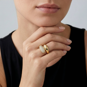 Pavé Cubic Zirconia Wrap Ring worn on hand