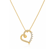 lab diamond open heart necklace