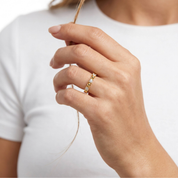 Woman wearing Cubic Zirconia Beaded Ring