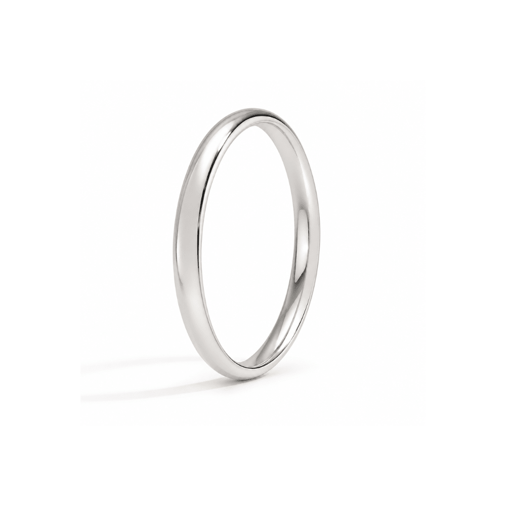 2mm Plain Wedding Band in 10K White Gold - Karen's Fine Jewellery