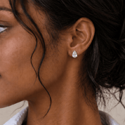 3 Carat Total Weight Pear-Shaped Lab-Grown Diamond Stud Earrings in 14K White Gold - Karen's Fine Jewellery