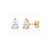 3 Carat Total Weight Pear-Shaped Lab-Grown Diamond Stud Earrings in 14K Yellow Gold
