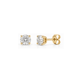 3 Carat Total Weight Round-Shaped Lab-Grown Diamond Stud Earrings in 14K Yellow Gold