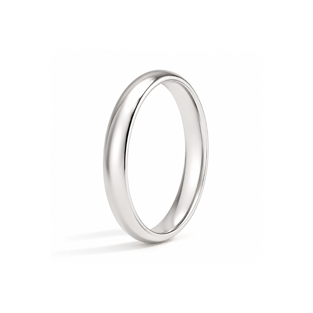 10k white gold 3mm wedding band