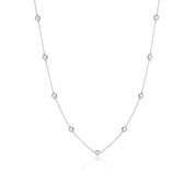 sterling silver lab diamond station necklace