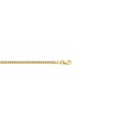 Close-up detail of a lobster clasp on a 10k yellow gold miami cuban chain necklace